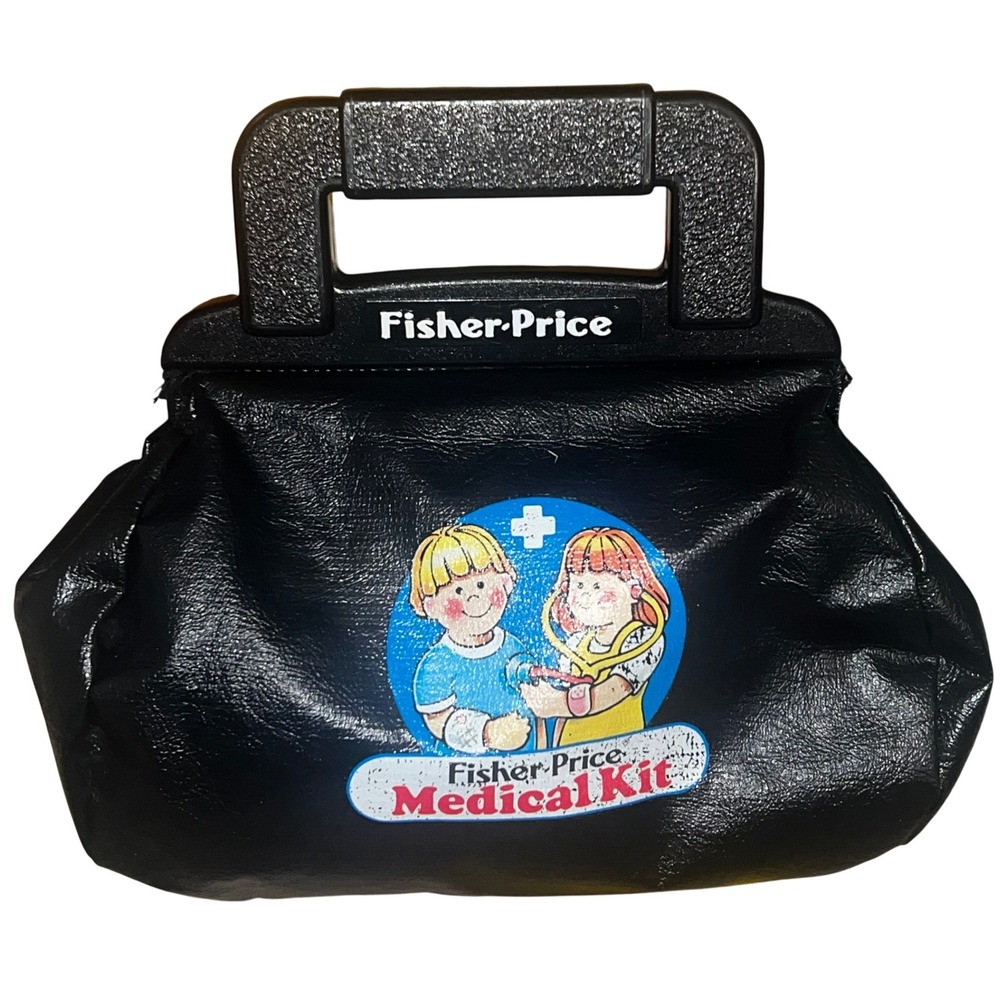 Vintage Fisher-Price Medical Doctor/Nurse Kit with Bag & 8 Accessories1987